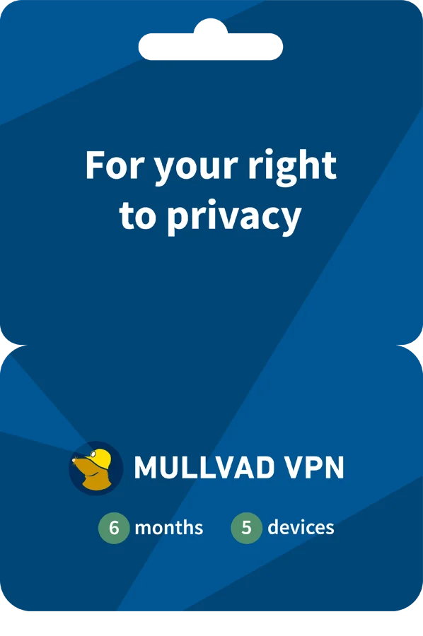Mullvad VPN 6 månader 5 enheter