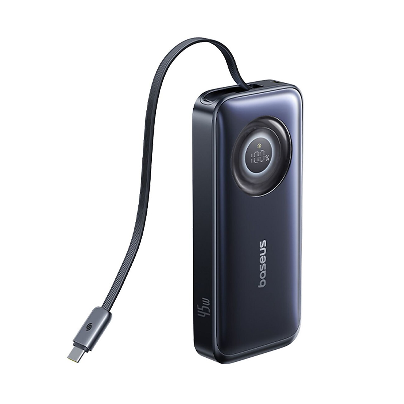 Baseus EnerCore CR11 10 000 mAh 45 W powerbank med infällbar USB-C-kabel – svart, bild 3