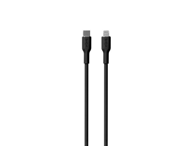 PURO PUCAPLTUSBCICONBLK, 1,5 m, USB C, Lightning, Hankoppling, Hankoppling, Svart