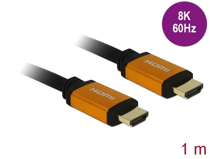 Delock HDMI-kabel med hög hastighet 48 Gbps 8K 60 Hz 1 m