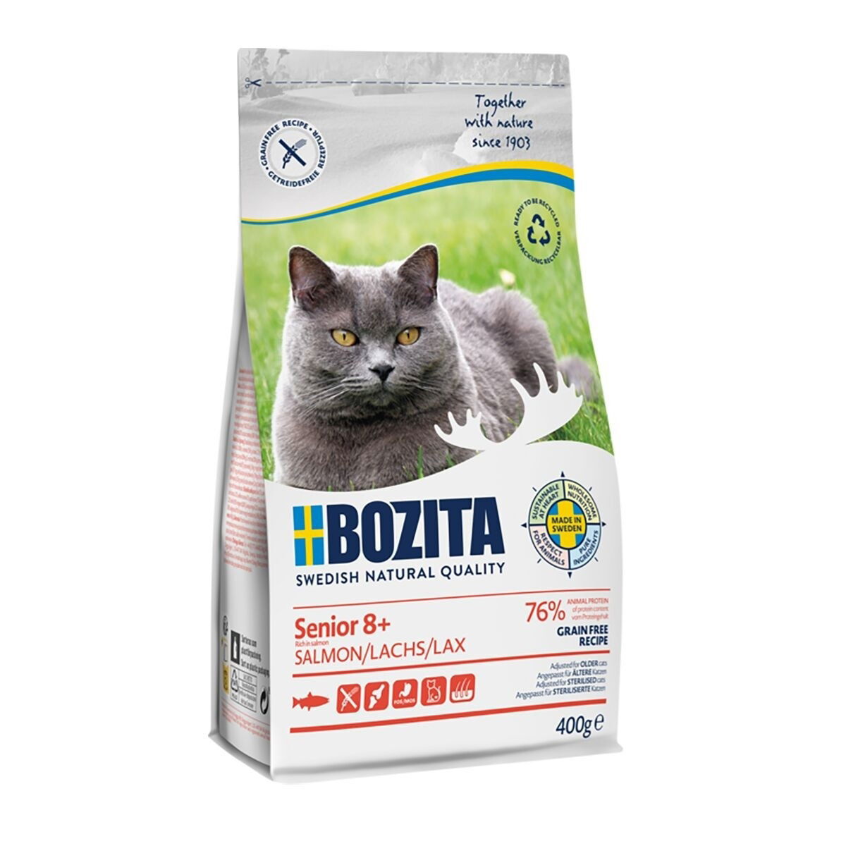 Bozita Senior 8+ Spannmålsfri Kattmat med Lax 400 g