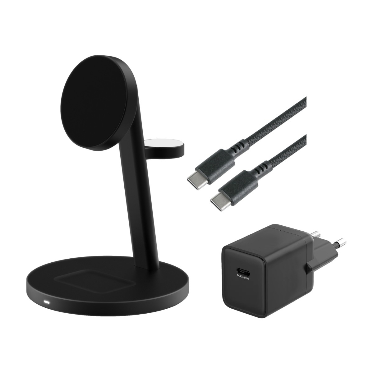 Dacota Platinum Qi2 25 W 3-i-1 magnetiskt laddningsställ