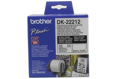 Brother Etiketter 62MMX15,24M, vit plastfilm