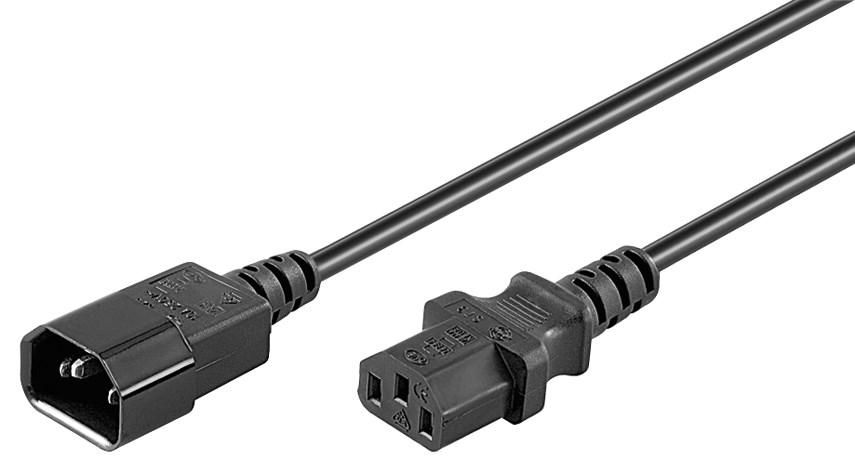 Strömkabel MicroConnect Power Cord C13 - C14 förlängning, 3 m - Svart, bild 2
