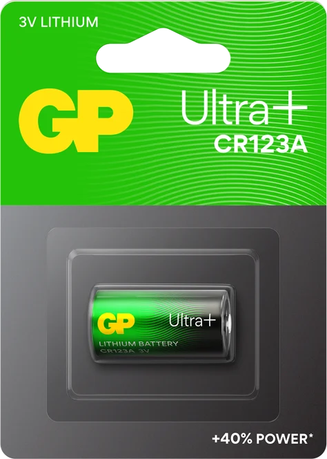 GP Ultra Plus Lithium Battery CR123A, 3V (1-pack)