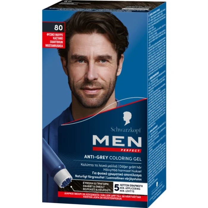 Schwarzkopf Men Perfect Anti-Grey Coloring Gel 80 BlackBrown, bild 2