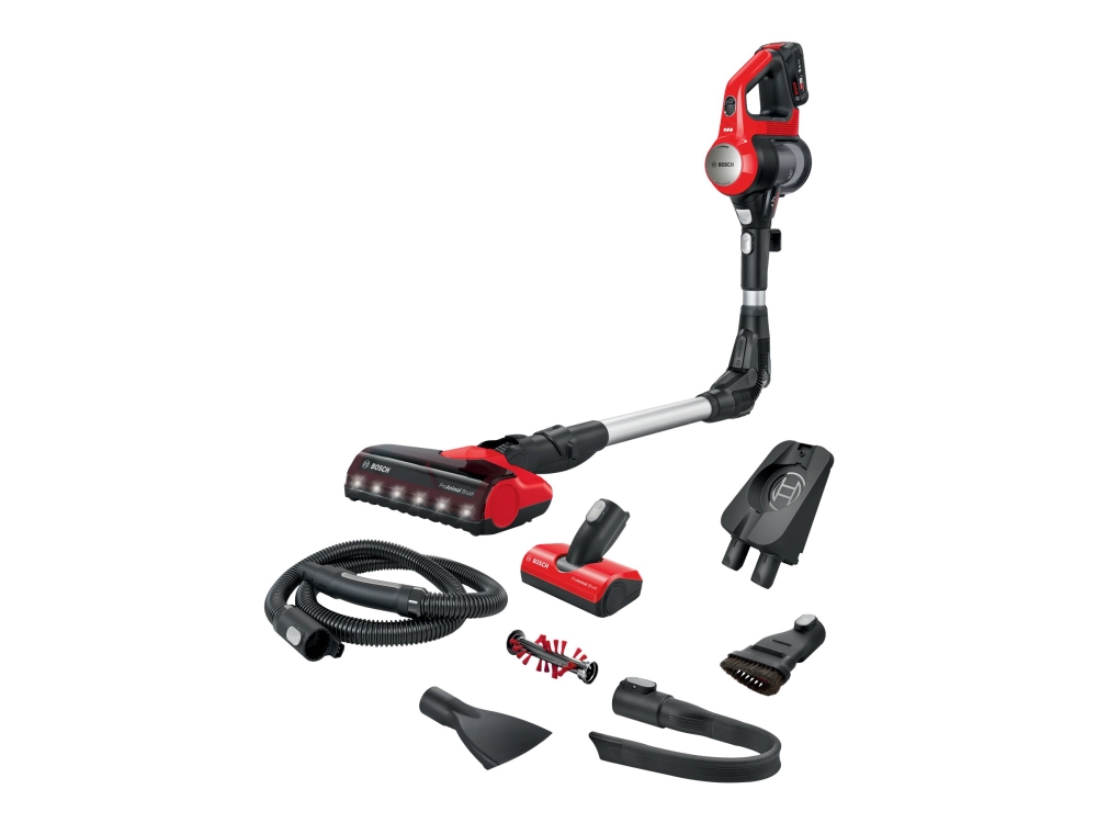 Bosch Unlimited 7 BCS711PET ProAnimal skaftdammsugare 40 min 0,3 l, svart/röd