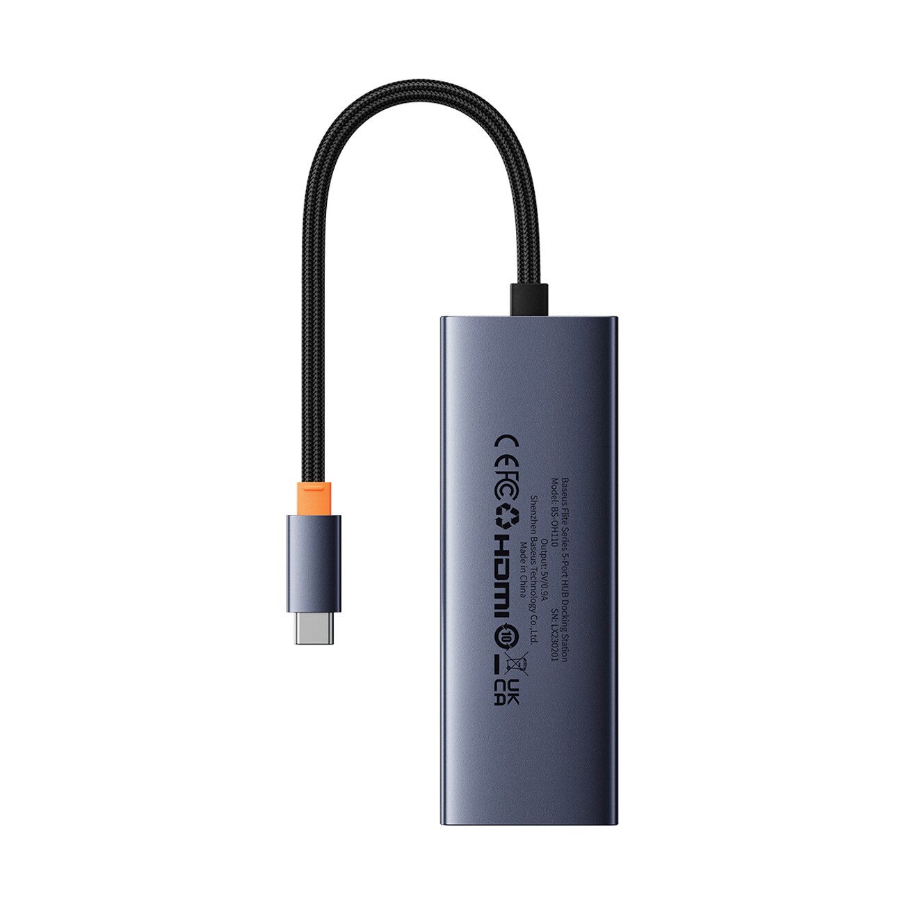 Baseus UltraJoy-serien 5-i-1 USB-C/HDMI 4K med 4 USB-A 3.0-portar – grå, bild 2