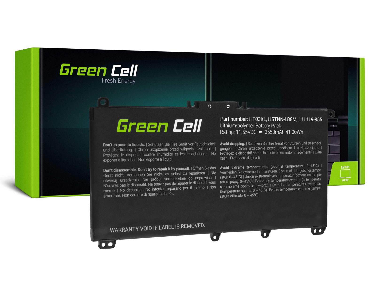 Batteri Green Cell Li-Pol 3400mAh till bl.a. HP 15S, se lista