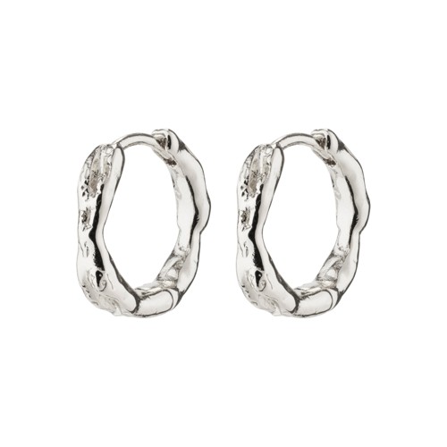 PILGRIM - EDDY Organic Shaped Small Hoops - Silver-Plated - 15 mm