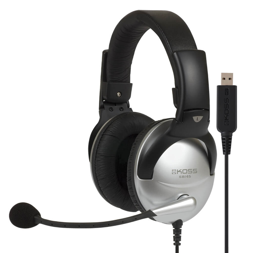KOSS Headset SB45 USB On-Ear - Silver/Svart, bild 3