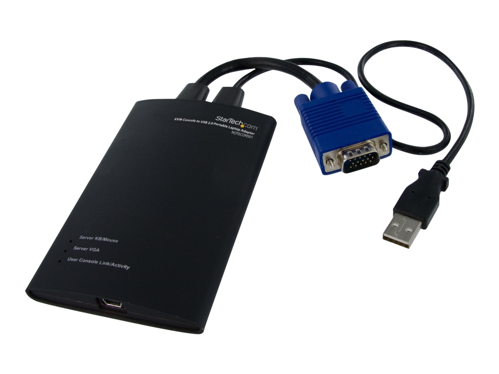 StarTech.com KVM-enhet till USB 2.0 akutvagn-adapter för bärbara datorer - Omkopplare för tangentbord/video/mus - 1 x KVM port(s) - 1 lokal användare - skrivbordsmodell