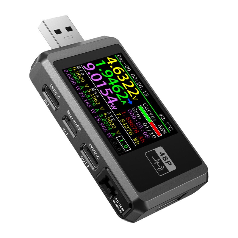 FNIRSI FNB48P USB Port Tester Svart, bild 2