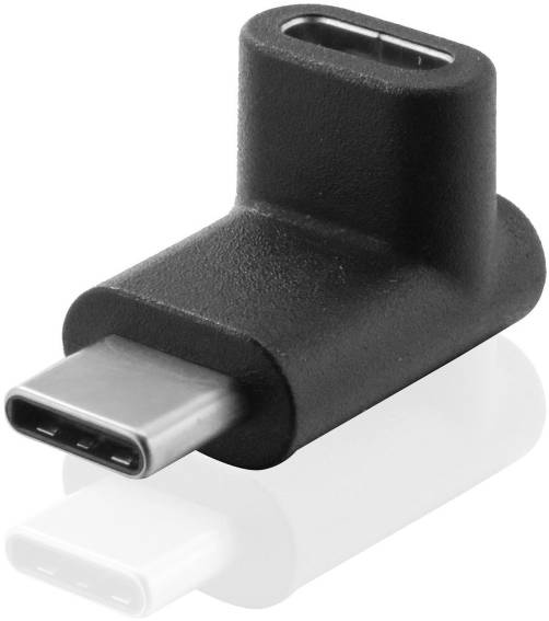 Adapter MicroConnect USB-C hane till USB-C hona, 10Gbps, USB 3.2 Gen.2, 4K@60Hz, 100W, vinklad, bild 3