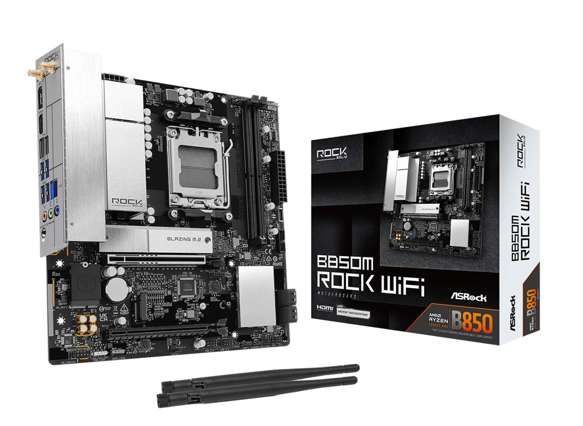 ASRock B850M Rock Wi-Fi mATX AM5, bild 2