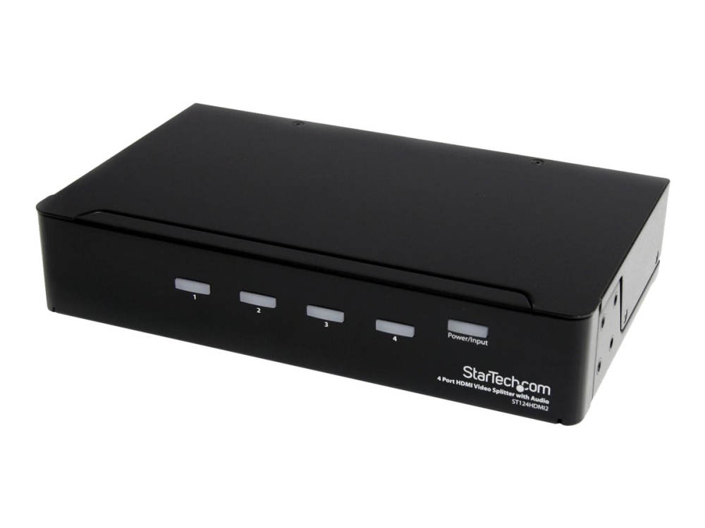 StarTech.com HDMI Splitter 1 In 4 Out - 1080p - 4 Port -Mounting Brackets - 1.3 Audio - HDMI Multi Port - HDMI Audio Splitter (ST124HDMI2) - Linjedelare för video - 4 x HDMI + 4 x ljud - skrivbordsmodell - för P/N: SVA12M2NEUA, SVA12M5NA