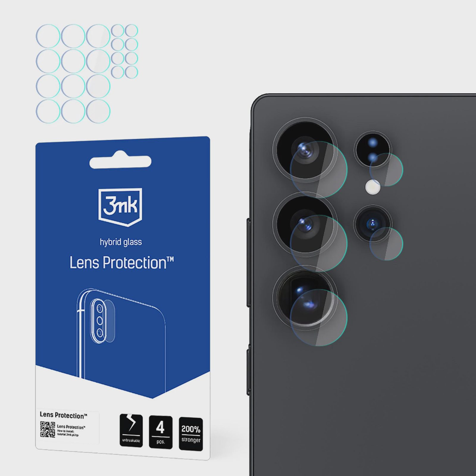 3mk skyddsglas för kameraobjektivet till Samsung Galaxy S25 Ultra