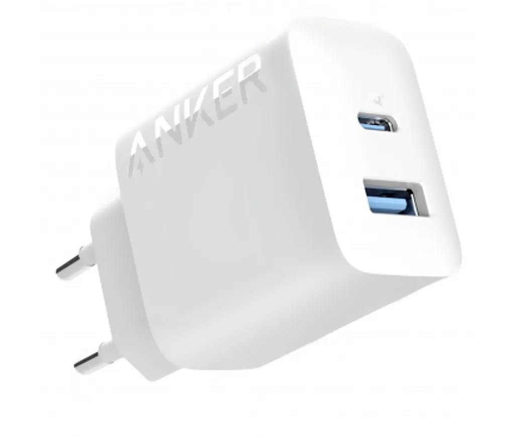 Anker 312 väggladdare 20W, 3A, 1x USB-A / 1x USB-C – vit