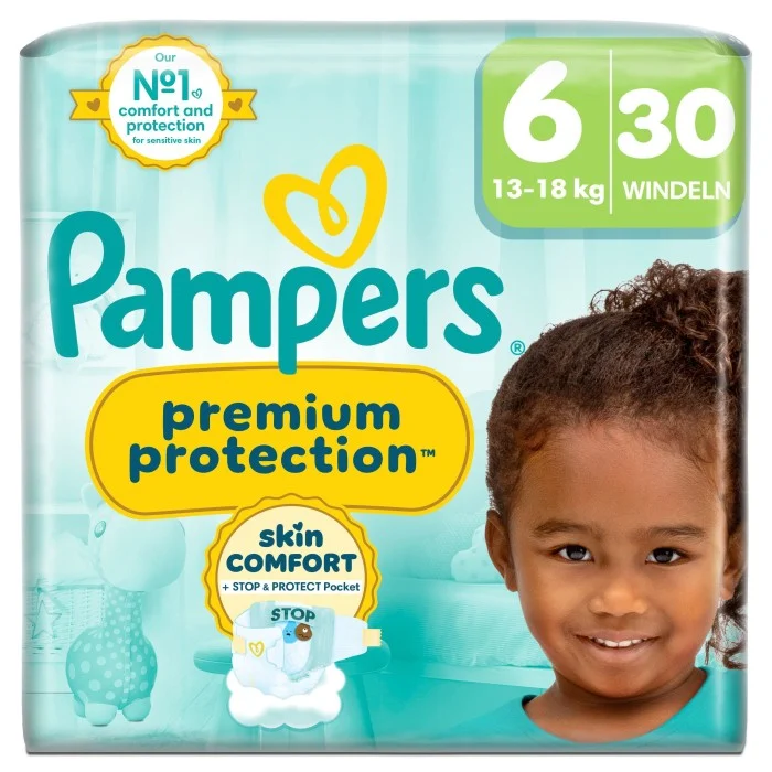 Pampers Premium Protection Storlek 6, 30 blöjor, 13kg-18kg