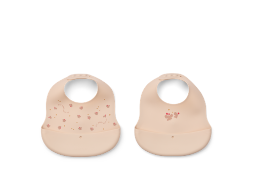Liewood - Ember Printed Bib - Mini Butterfly / Apple blossom - One size, bild 2