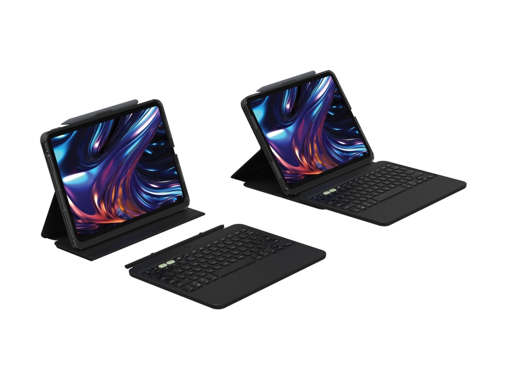 ZAGG Pro Keys 2 - Tangentbord och foliefodral (folioomslag) - bakgrundsbelyst - trådlös - Bluetooth - QWERTY - Nordisk - för Apple 11-inch iPad Pro Wi-Fi, Wi-Fi + Cellular