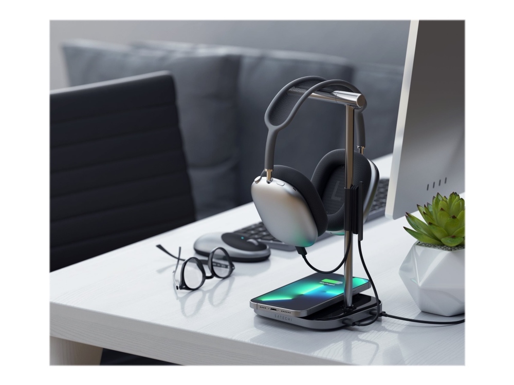 Satechi 2-i-1 hörlursställ / laddare för iPhone 13/AirPods Pro