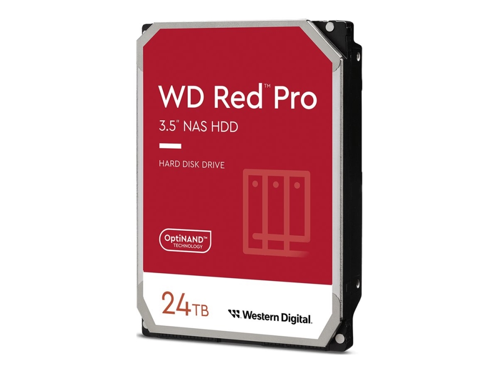 24 TB WD Red Pro, 7200 rpm, 512 MB cache SATA3, optimerad för NAS med 24/7 drift