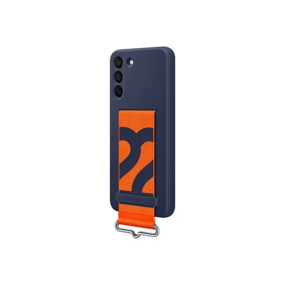 Samsung Galaxy S22+ Silicone Cover Strap skal, Navy Blue