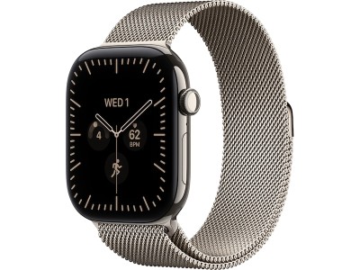 Apple Watch Series 12 GPS + Cellular 46 mm naturlig titan, naturlig Milanesisk loop - M/L