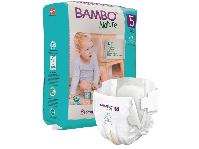 Blöjor Bambo Nature 5, 12–18 kg, förpackning med 132 st