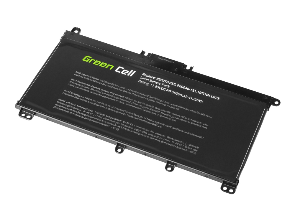 Green Cell - Batteri för bärbar dator (likvärdigt med: HP TF03XL, HP HSTNN-LB7X, HP 920046-421, HP 920070-855) - litiumpolymer - 3600 mAh - svart - för HP Pavilion Laptop 14, 15, 17