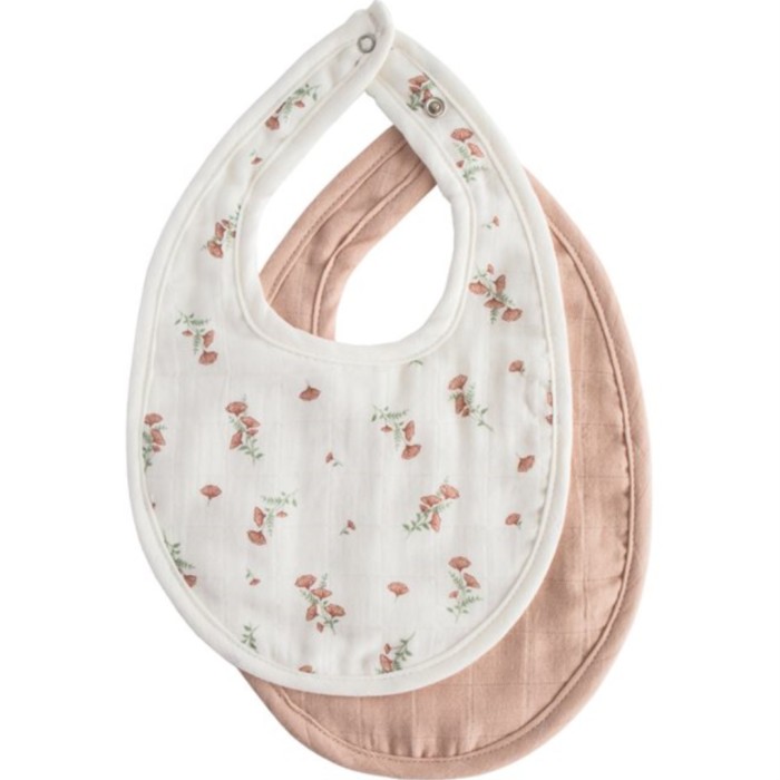 Mushie Muslin Haklapp 2-pack (Blush / Pink Floral)