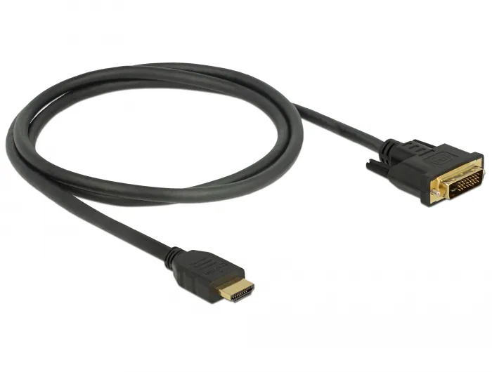Delock HDMI till DVI 24+1-kabel dubbelriktad, 1 m, bild 2