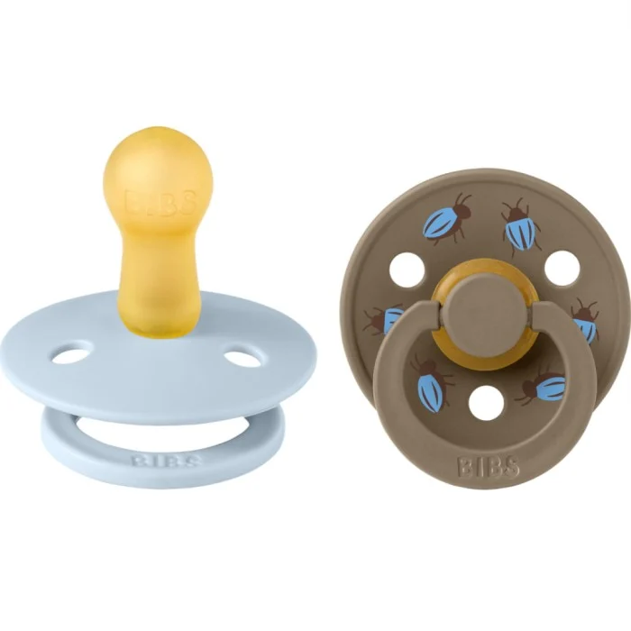 BIBS Studio Colour Pacifier Beetle Mix Latex Round Baby Blue/Dark Oak Size 2 2pcs, bild 2