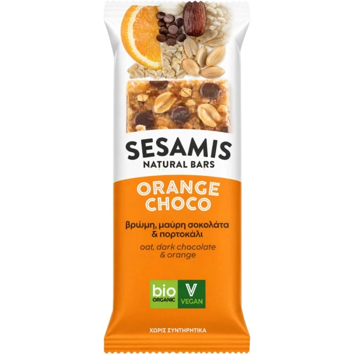 Sesamis Natural Bar Orange Choco 34 g