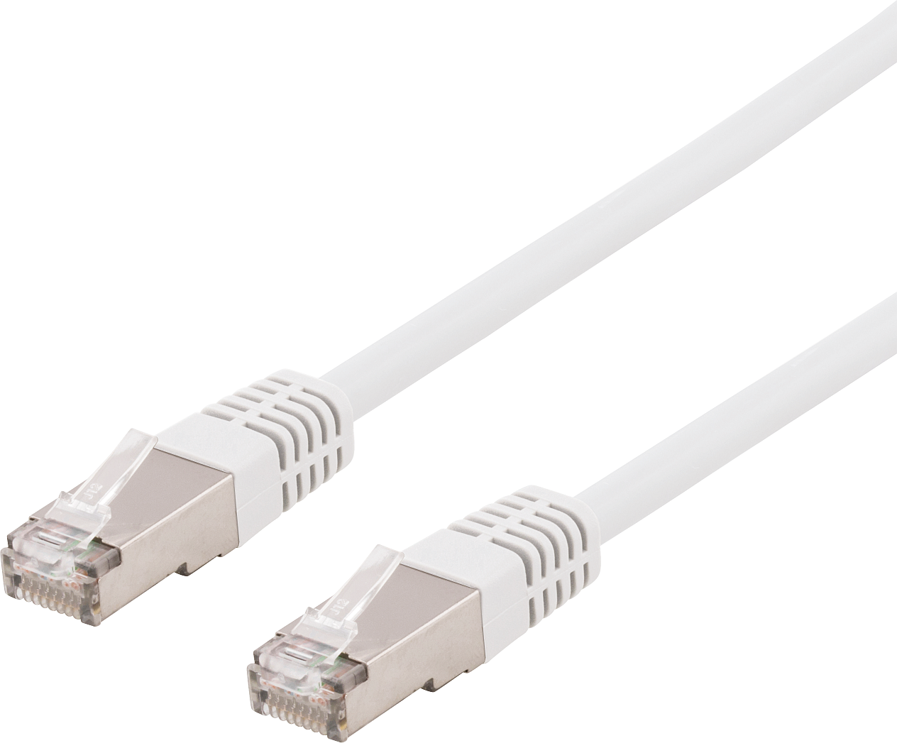 Nätverkskabel skärmad S/FTP Cat.6, RJ45, LSZH, 2 meter - Vit, bild 3