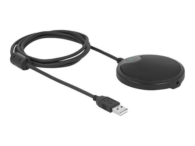 DeLOCK 20672 konferensmikrofon, USB-kondensator, rundtagande, svart