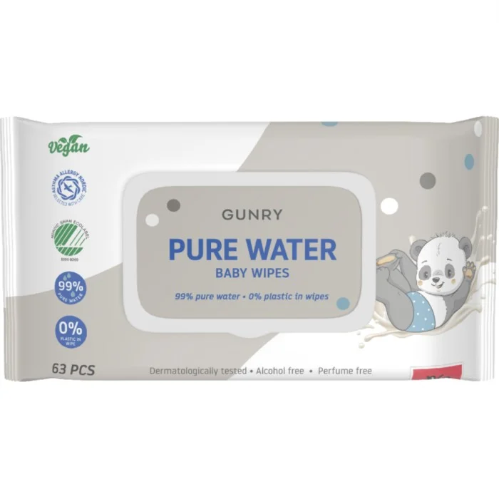 Gunry Pure Water Baby Wipes 63 st