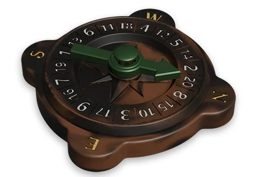 Polyhero Ranger Compass D20 In Darkwood
