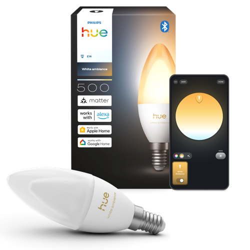 Philips Hue White Ambiance kronljuslampa E14