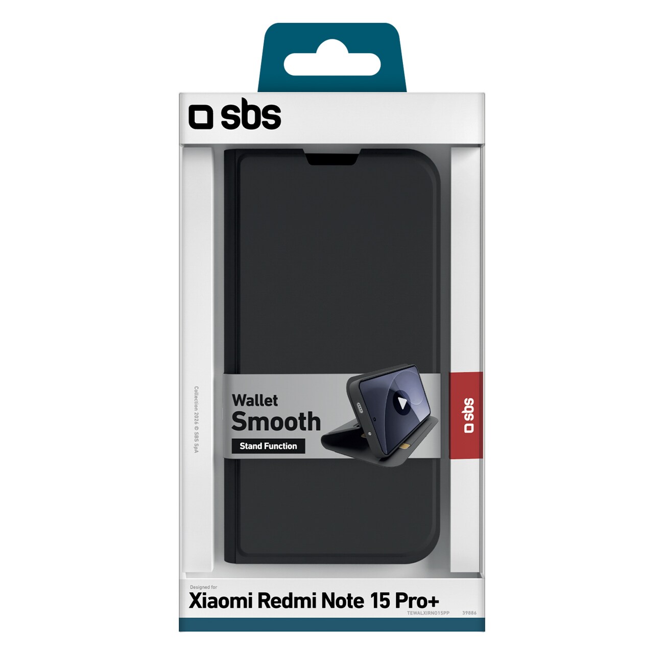 SBS Smooth plånboksfodral Xiaomi Redmi Note 15 Pro+, svart, bild 2