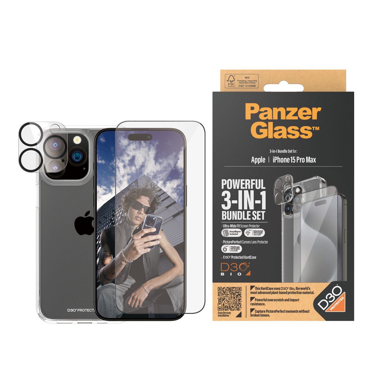 PanzerGlass™ | 3-i-1 skyddspaket | Apple iPhone 15 Pro Max, bild 4