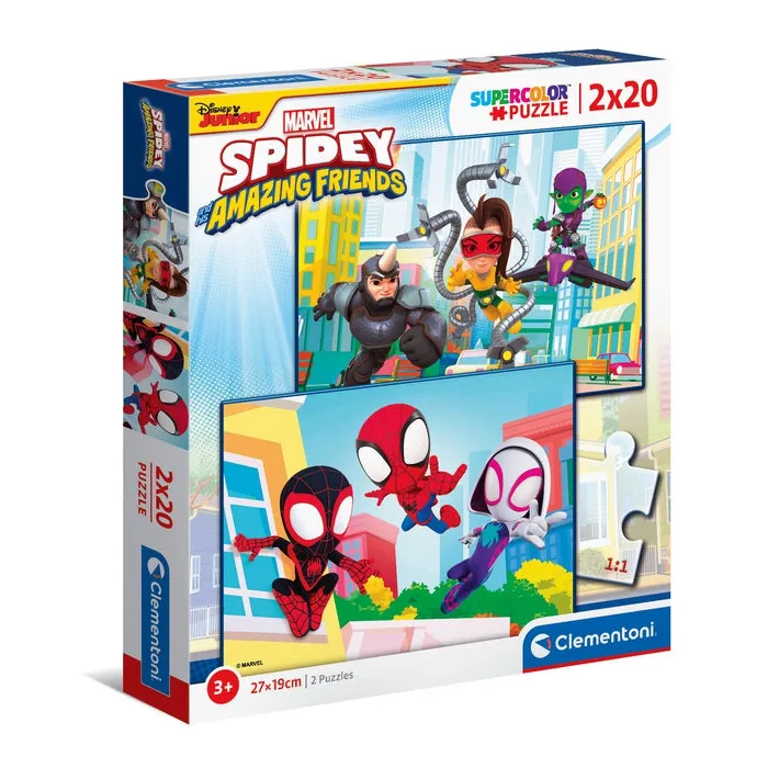 Clementoni Puslespil Spidey og hans fantastiske venner, 2x20 brikker