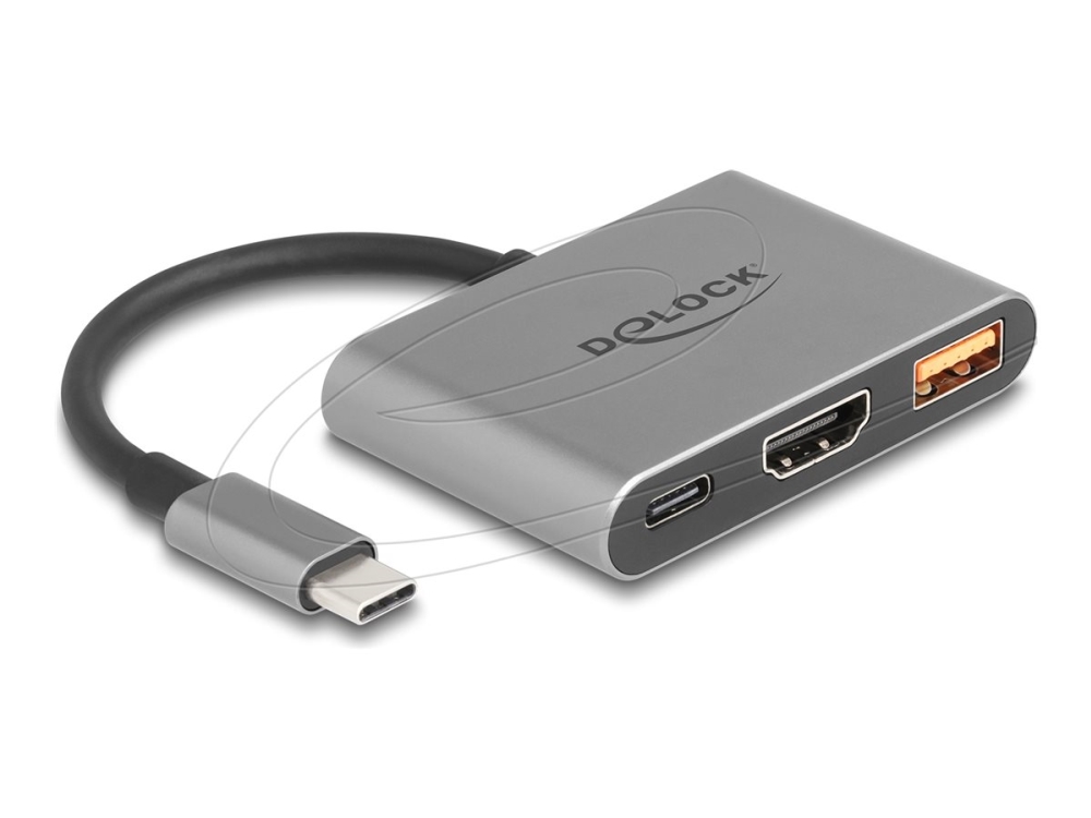 Delock USB-C adapter till HDMI 4K@30Hz / USB-A / USB-C PD 90W