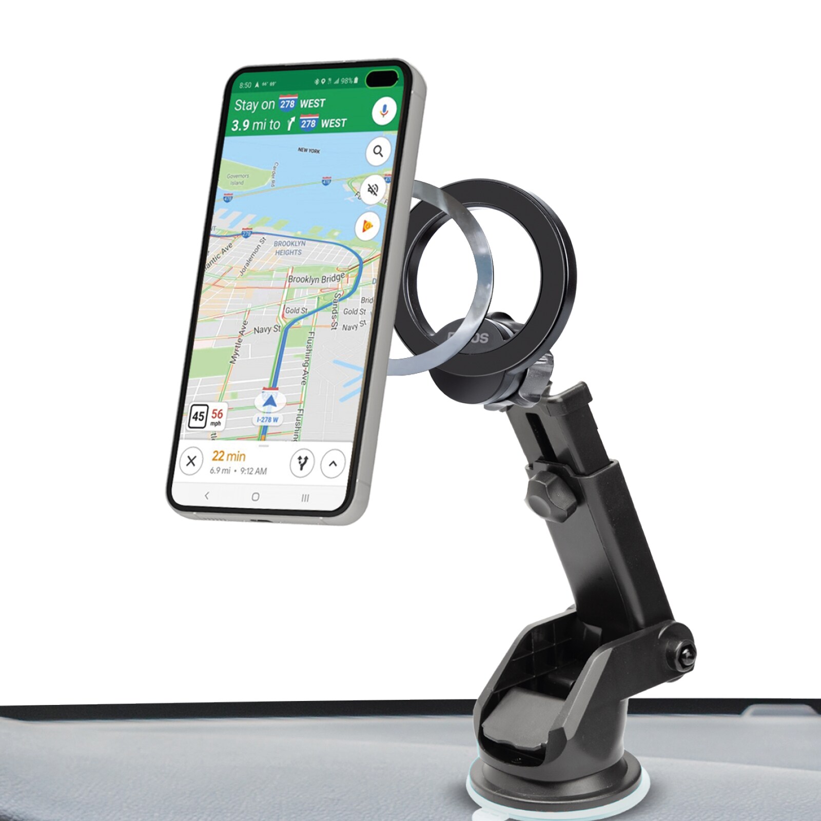 SBS TESUPMAGRINGEXT Smartphone-hållare för instrumentbräda och vindruta, MagSafe-kompatibel - Svart, bild 3