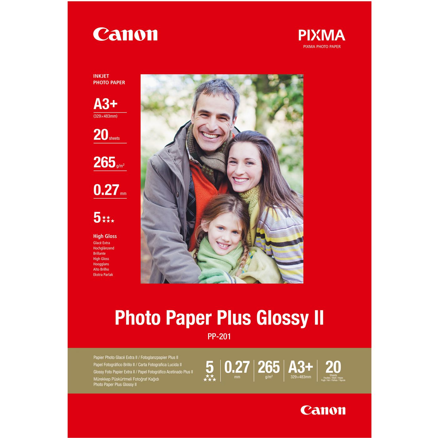 Canon PP-201 Photo Paper Plus Glossy II, A3+, 260g, 20 ark, bild 3