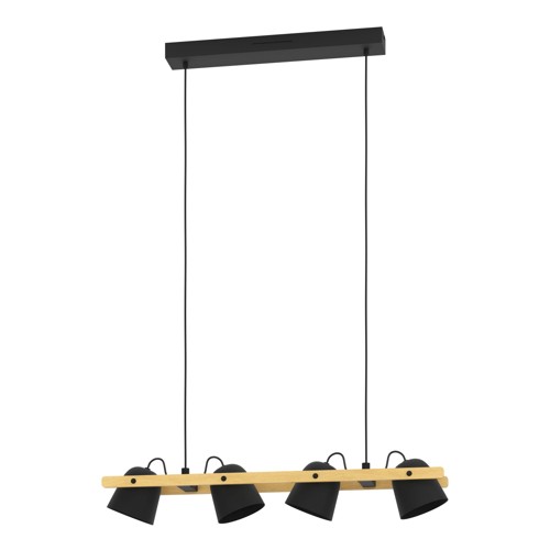 EGLO Hornwood-Z Takpendel – Trä & Svart – RGB + Tunable White – 78 cm – Zigbee & Bluetooth