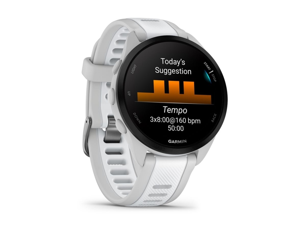 Garmin Forerunner 165 Music löparklocka AMOLED, grå/vit