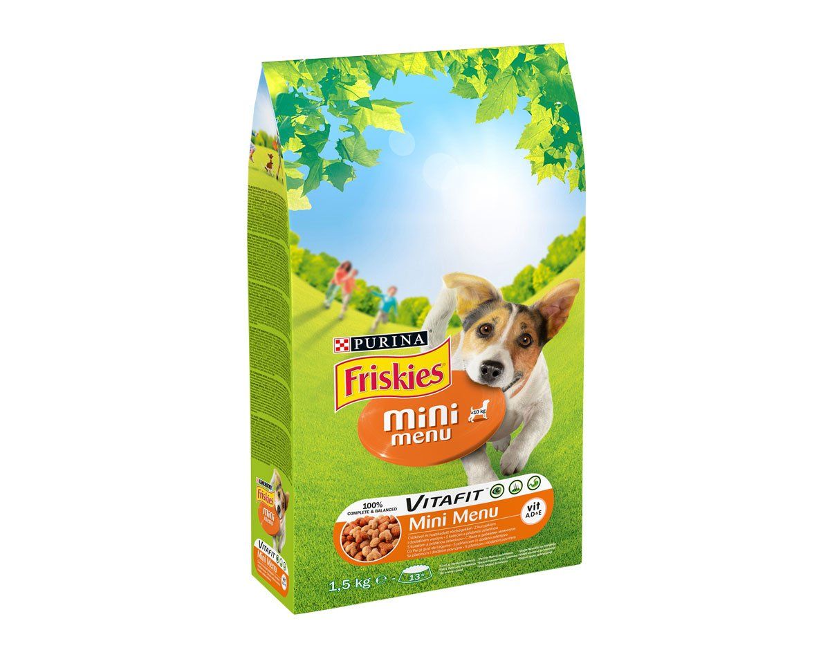 FRISKIES Mini Menu Kyckling med grönsaker - torrt hundfoder - 1,5 kg