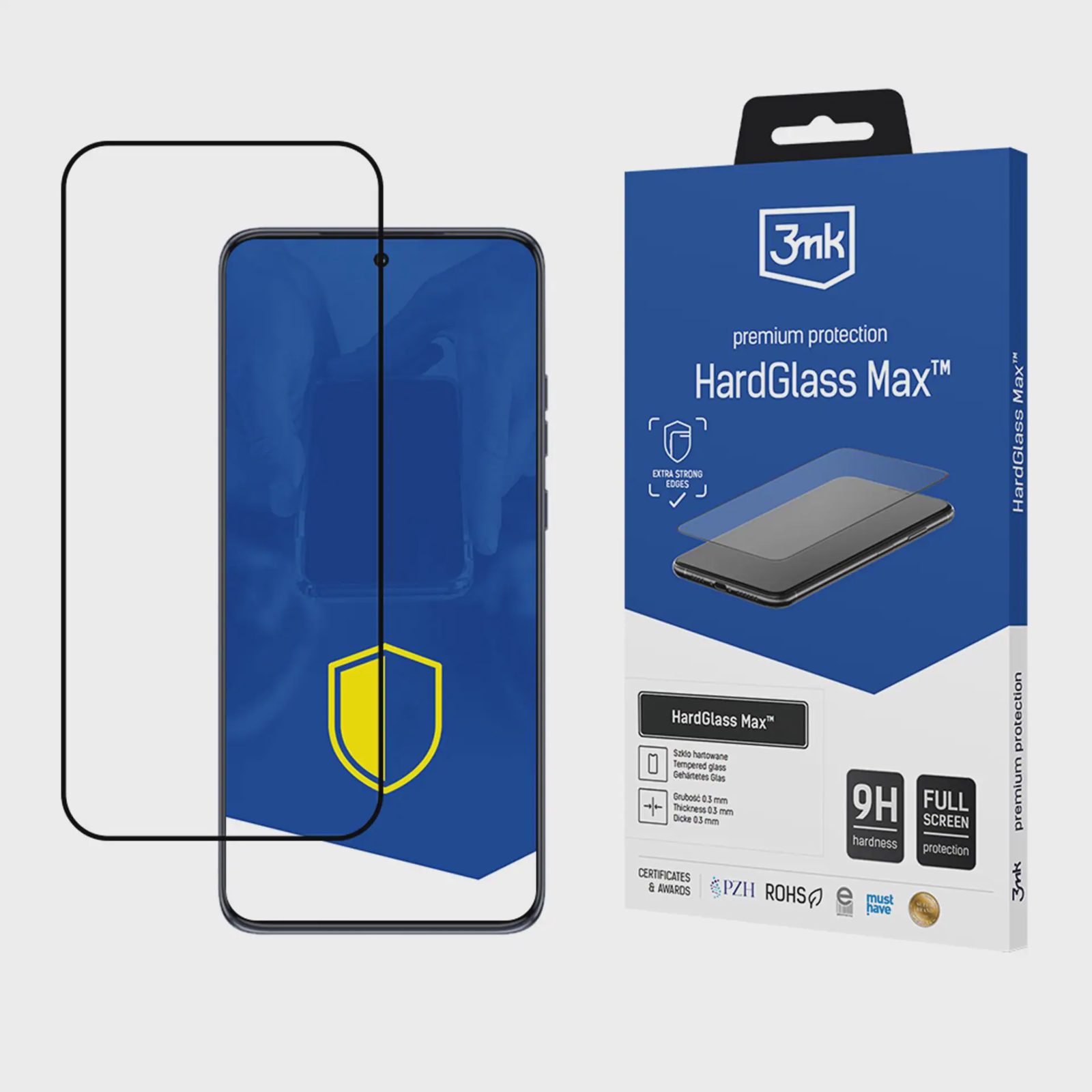 Förstärkt härdat glas för hela skärmen 3mk HardGlass Max Black för Motorola Edge 50 Neo
